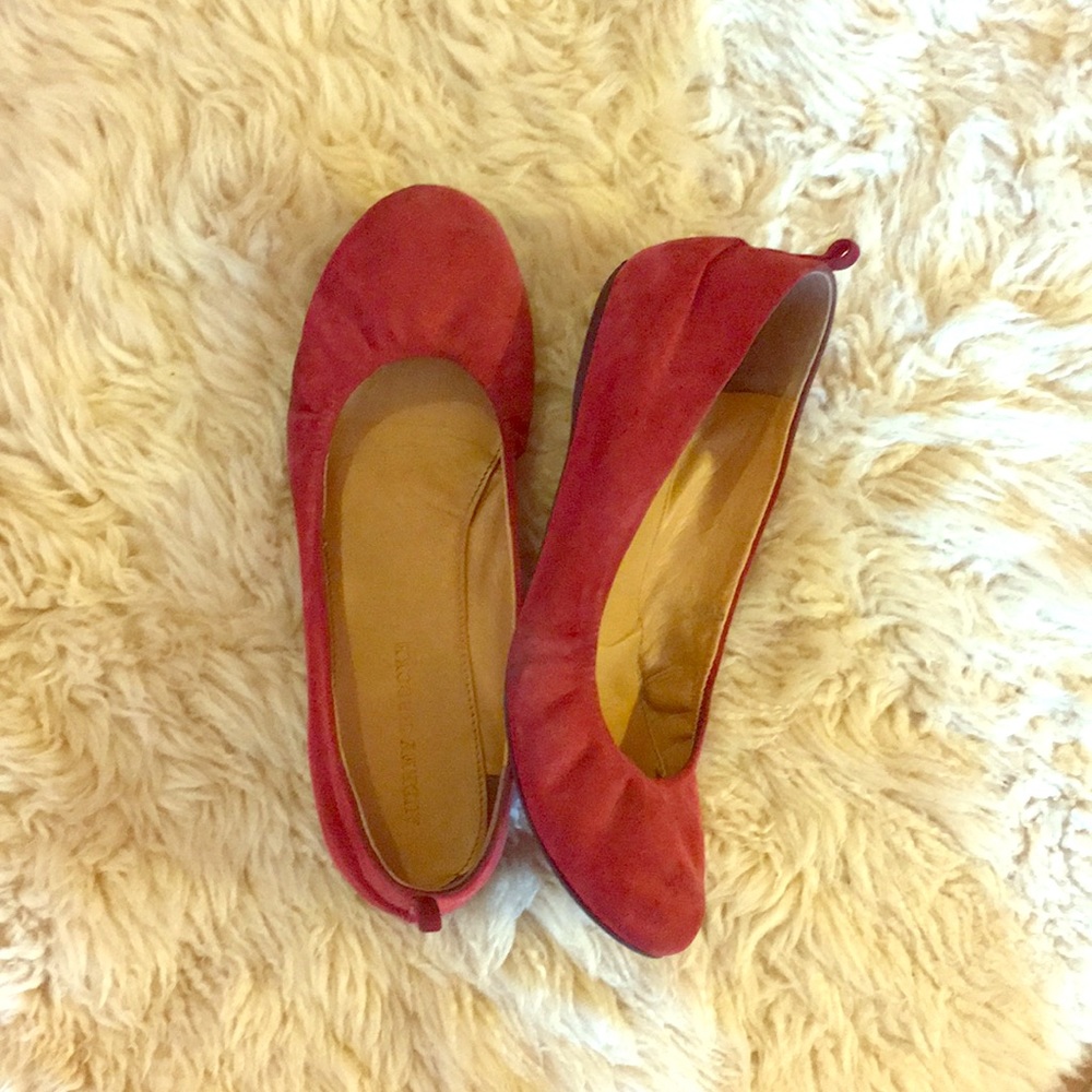 Audrey Brooke red suede flats